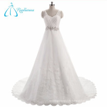 Crystal sans manches Tulle Dentelle Sweetheart Robes de mariée simples